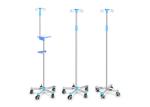 Height Adjustable Stainless Steel IV Pole With Castors For Hospital