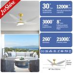 1stshine OEM Color Dimmable LED Light Ceiling Fan 5 Blades DC Motor and Remote