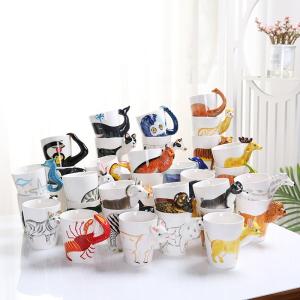 China Customized Cute Ceramic Coffee Mugs 3d Animal Pattern For Gift factory