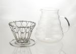 High Borosilicate Coffee Pot With Stasinless Steel Collapsible Shelves