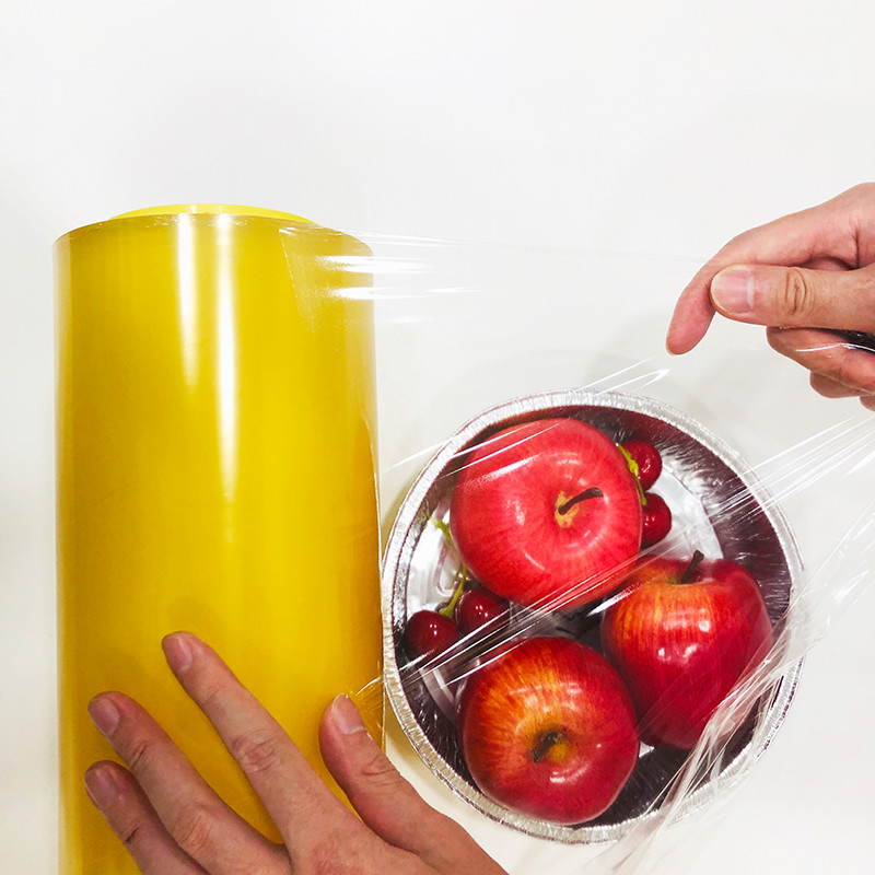 Transparent Food Plastic Wrap Roll Casting Soft PVC Cling Film Jumbo Roll