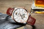 Watches men luxury brand automatic luminous moon phase watch Leather fashion