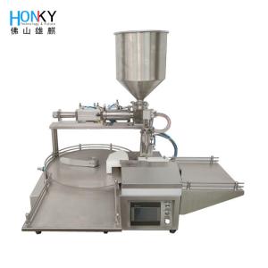 China Cosmetic Cream Desktop Filling Machine With Ceramic Rotary Valve Piston Pump factory