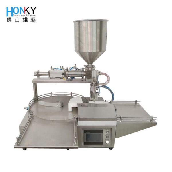 Desktop 50g Paste Cream Jar Filling Machine With Cermiac Piston And Rotary Valve