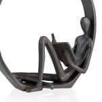 7 Inch Encircled Reader Outdoor Metal Sculpture Decorative Sculptures And