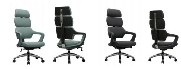 PU Leather Lumbar Support Chair High Back Executive Office Computer Chair Fixed
