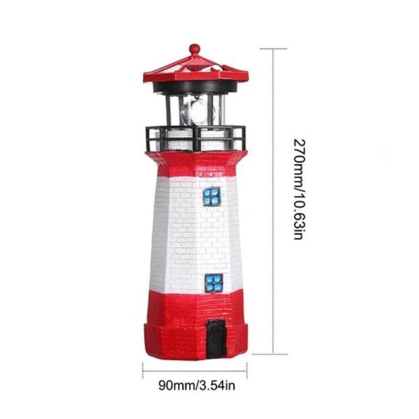 RoHS Solar Gift Light LED Resin Solar Lighthouse With Rotating Beacon