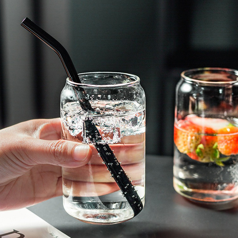 Simple style glass cup clear glass drinking cup for milk juice ice cream