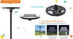 Aluminium solar post light with motion sensor, 10w 20w 30w solar garden light