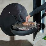Rustic 80cm Wood Burning Fire Pits Wall Mounted Barbecue Grill Corten Steel Wall