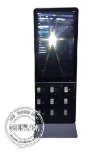 China Standing LCD Touch Screen Kiosk 43 Inch With Mobile Phone Charging Station factory