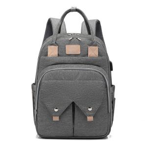 China Large Capacity Mom Baby Bag Multi-function Waterproof Outdoor Travel Diaper Bag With USB Charging For Baby Care factory