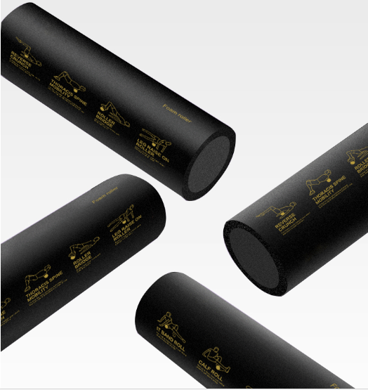 Customized Yoga Pilates Supplies EPP Foam Shaft Fitness Muscle Relaxer Black Solid Foam Roller