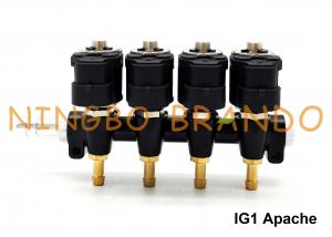 China IG1 Apache OMB Type LPG / CNG Rail Injectors HD 4 Cylinders 3 Ohms DC12V factory