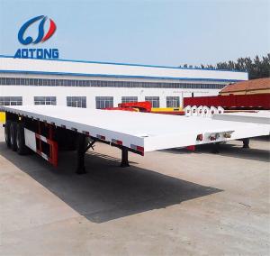 China Steel 3 Axles 40ft 20ft 40ft Shipping Container Flat Semi Trailers for Country Markets factory