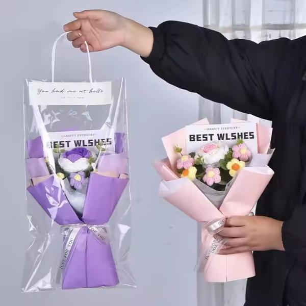 Handmade Crocheted Artificial Flower Bouquet High Valentine's Day Thanksgiving