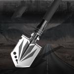 Straight Handle Multifunctional Outdoor Shovel , 8in Head Self Defense Shovel