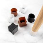 Silicone Chair Leg Floor Protectors Furniture Leg Protectors With Felt Black