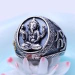 Thai 925 Silver Gold Tone Retro Womens Mens Buddhist Fashion Jewelry(036389W)