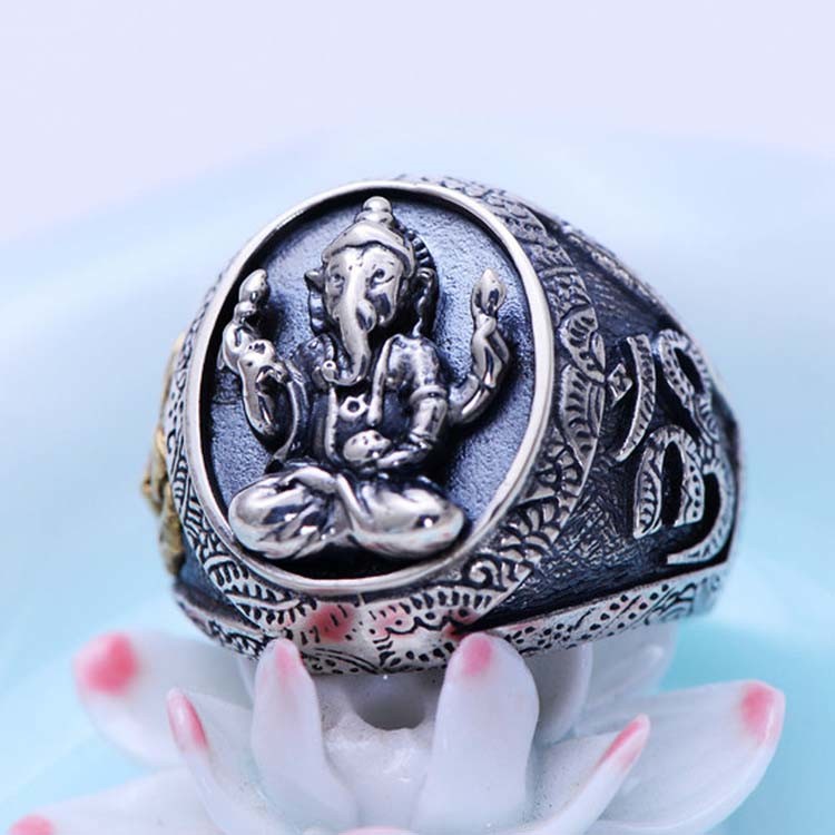 Thai 925 Silver Gold Tone Retro Womens Mens Buddhist Fashion Jewelry(036389W)