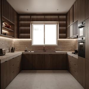 China Modern Wooden Veneer Melamine Finished Kitchen Cupboard Island White Kitchen Cabinet For Apartment factory