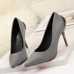ZM021 1723-1 Frosted Fine-Heeled Super High-Heeled Suede Wedding Shoes Elegant