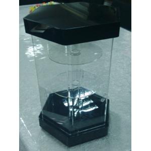 Hexagonal 3 Tiers Clear Turning Acrylic Watch Display Stand with Locking Case