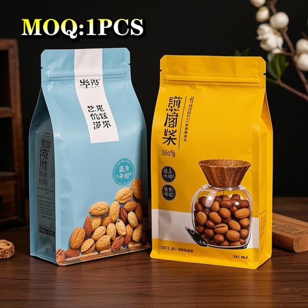 China Custom 250g 500g 1kg Flat Bottom Resealable Digital/Gravure Printing Aluminum Foil Coffee Bag With Zip And Valve factory