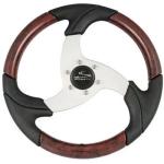 SGS Black Fishing Boat Steering Wheel , 3/4inch Taperd Hub Yacht Steering Wheel