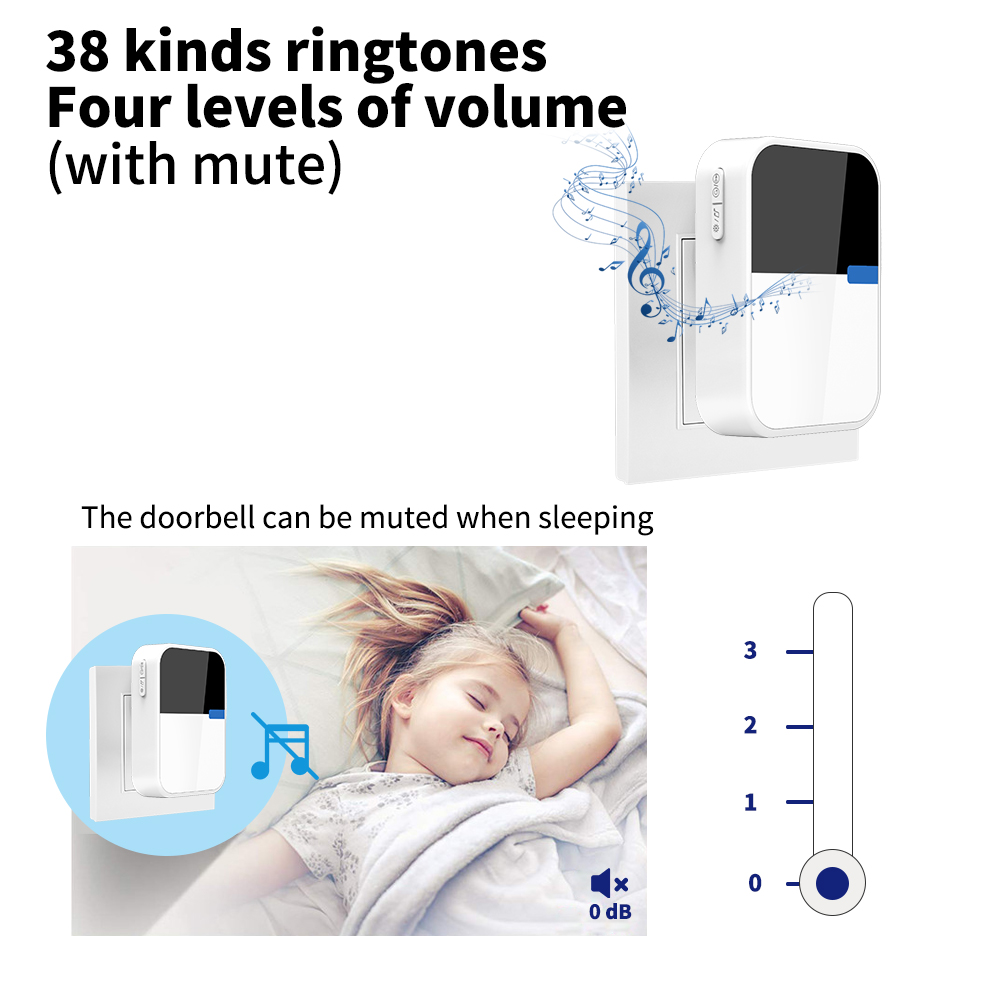 Waterproof Outdoor Wireless Doorbell Modern Kinetic Jingle Bell