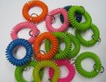 Promotional colorful plastic spiral wrist coil with split ring high quality