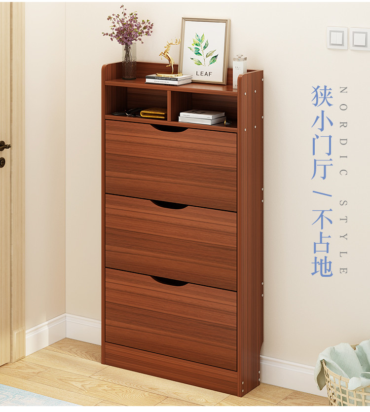 Wooden 115cm Height 3 Tier Shoe Sideboard Cabinet For Livingroom