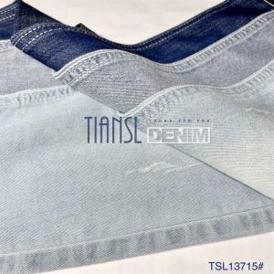 China 7 Oz Gracell Stretch Jeans Cotton Twill Denim Fabric Material Indigo Color factory