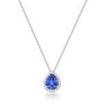 925 Sterling Silver Blue Tanzanite CZ Jewelry December Birthstone Necklace