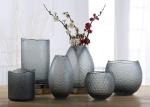 Gray Decorative Glass Vases Clear European Style Diversified Size