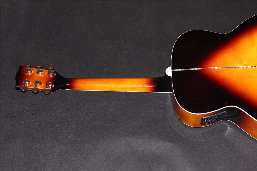 Lefty guitar jumbo wholesale guitar promotion electric acoustic guitar lefty sunburst Acoustic guitar