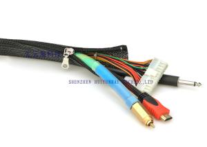 China Cable Harness Zipper Cable Sleeve Braided Wrap Flame Retardant Eco Friendly factory