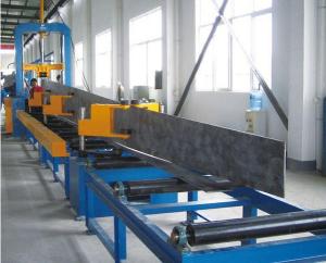 China Steel Plate Cutting , H beam Assemblying ,H Beam Gantry Welding , Flang Plate Straightening , H Beam Production Line factory