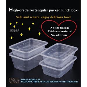 500 Ml Disposable Lunch Box Rectangular Bento Transparent Plastic Tableware