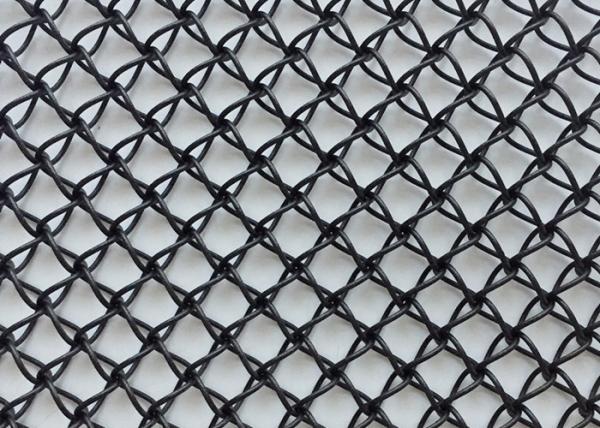 Powdered Vinyl Coated Stainless Steel Architectural Mesh Black Color Three