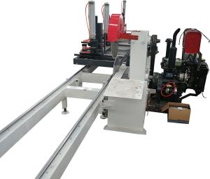China Woodworking Diesel Portable Sawmill, Electric/Computer type Double Blades Circular Saw with carriage factory
