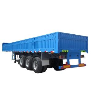 China 40 60 Tons Side Wall Fence Cargo Semi Truck Trailer with 4 Axles and Multifunctional factory