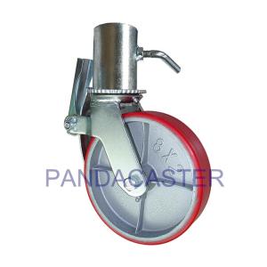 China Red 200mm 8 Inch Caster Wheel Scaffolding With Hollow Tube factory