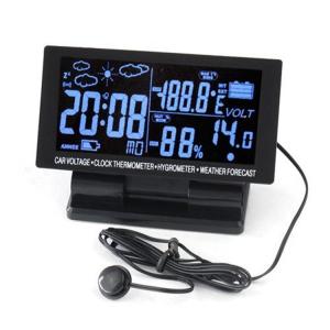 China Digital Car Thermometer Hygrometer 12V DC LCD Screen Hygrothermograph Weather Forecast factory