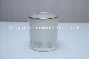 China Sprayed color glass candle holder with painting logo factory