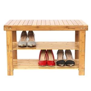 China 100 % Natural 3 Tier Bamboo Shoe Rack / Stackable Wood Shoe Rack For Living Room factory