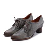 S163 Factory retro oil wax leather autumn and winter new high heels temperament