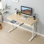Height Adjustable Wooden Hand Crank Lifting Coffee Table Gaming Desk for Living
