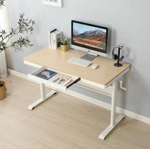 China Height Adjustable Wooden Hand Crank Lifting Coffee Table Gaming Desk for Living Room factory