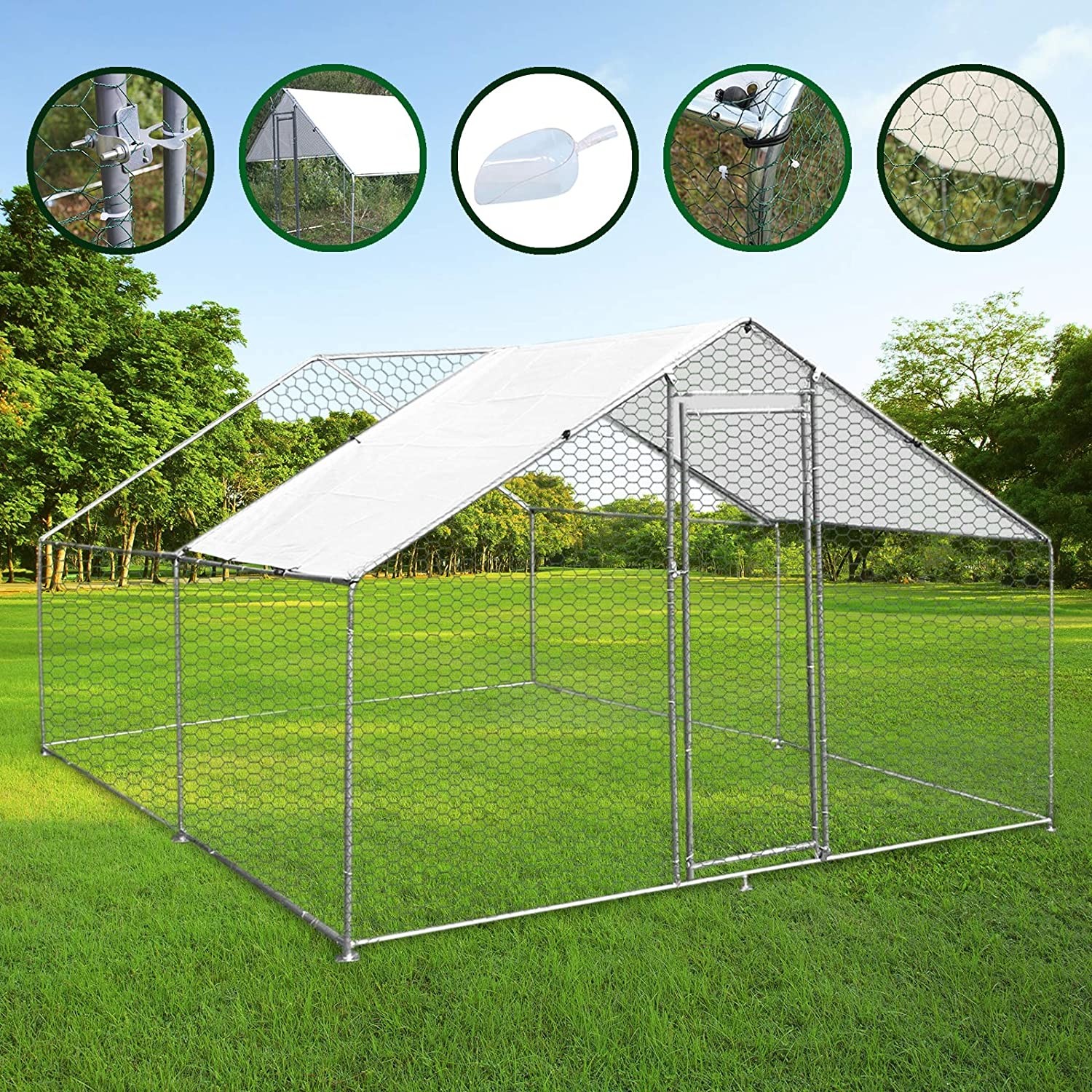 Outdoor Farm Electroplated 4mx3m Chicken Run Kennel